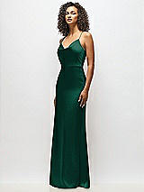 Alt View 5 Thumbnail - Hunter Green Cowl-Neck Criss Cross Back Slip Dress