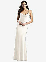 Front View Thumbnail - Ivory Cowl-Neck Criss Cross Back Slip Dress