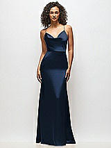 Alt View 4 Thumbnail - Midnight Navy Cowl-Neck Criss Cross Back Slip Dress