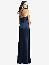 Rear View Thumbnail - Midnight Navy Cowl-Neck Criss Cross Back Slip Dress