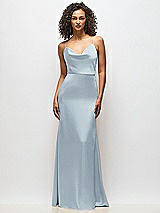 Alt View 4 Thumbnail - Mist Cowl-Neck Criss Cross Back Slip Dress