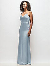 Side View Thumbnail - Mist Cowl-Neck Criss Cross Back Slip Dress
