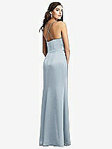 Rear View Thumbnail - Mist Cowl-Neck Criss Cross Back Slip Dress