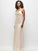 Side View Thumbnail - Oat Cowl-Neck Criss Cross Back Slip Dress