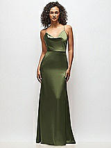 Alt View 4 Thumbnail - Olive Green Cowl-Neck Criss Cross Back Slip Dress