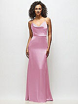 Alt View 4 Thumbnail - Powder Pink Cowl-Neck Criss Cross Back Slip Dress