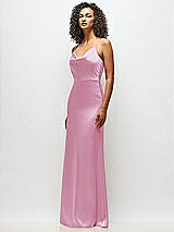 Alt View 5 Thumbnail - Powder Pink Cowl-Neck Criss Cross Back Slip Dress