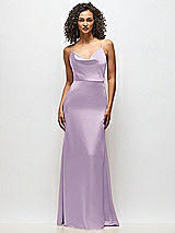 Alt View 4 Thumbnail - Pale Purple Cowl-Neck Criss Cross Back Slip Dress