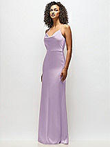 Alt View 5 Thumbnail - Pale Purple Cowl-Neck Criss Cross Back Slip Dress