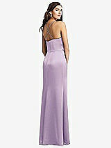 Rear View Thumbnail - Pale Purple Cowl-Neck Criss Cross Back Slip Dress