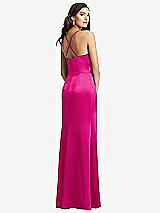 Rear View Thumbnail - Think Pink Cowl-Neck Criss Cross Back Slip Dress