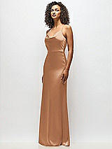 Alt View 5 Thumbnail - Toffee Cowl-Neck Criss Cross Back Slip Dress