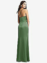 Rear View Thumbnail - Vineyard Green Cowl-Neck Criss Cross Back Slip Dress