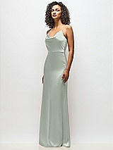 Alt View 5 Thumbnail - Willow Green Cowl-Neck Criss Cross Back Slip Dress