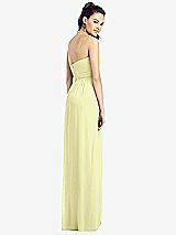 Rear View Thumbnail - Butter Yellow Slim Spaghetti Strap Chiffon Dress with Front Slit 