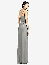 Rear View Thumbnail - Chelsea Gray Slim Spaghetti Strap Chiffon Dress with Front Slit 