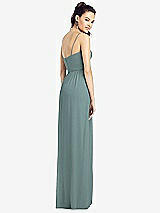 Rear View Thumbnail - Icelandic Slim Spaghetti Strap Chiffon Dress with Front Slit 