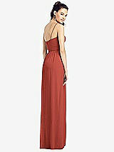 Rear View Thumbnail - Amber Sunset Slim Spaghetti Strap Chiffon Dress with Front Slit 