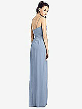 Rear View Thumbnail - Cloudy Slim Spaghetti Strap Chiffon Dress with Front Slit 