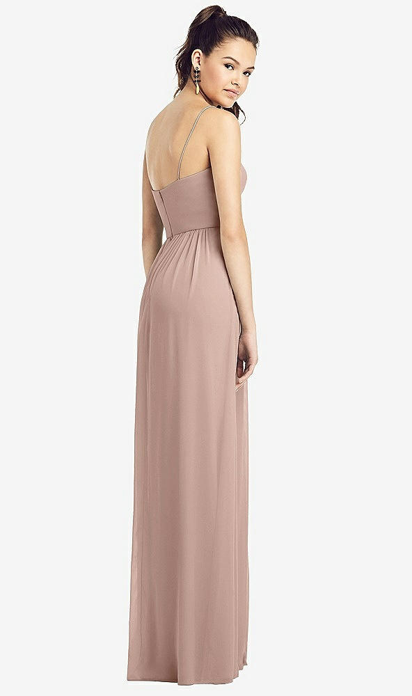 Back View - Neu Nude Slim Spaghetti Strap Chiffon Dress with Front Slit 