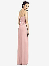 Rear View Thumbnail - Rose - PANTONE Rose Quartz Slim Spaghetti Strap Chiffon Dress with Front Slit 