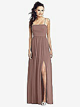 Front View Thumbnail - Sienna Slim Spaghetti Strap Chiffon Dress with Front Slit 