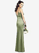 Rear View Thumbnail - Kiwi Slim Spaghetti Strap V-Back Trumpet Gown