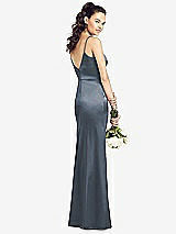 Rear View Thumbnail - Silverstone Slim Spaghetti Strap V-Back Trumpet Gown