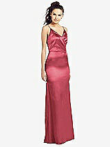 Front View Thumbnail - Nectar Slim Spaghetti Strap Wrap Bodice Trumpet Gown