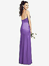 Rear View Thumbnail - Pansy Slim Spaghetti Strap Wrap Bodice Trumpet Gown