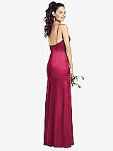 Rear View Thumbnail - Valentine Slim Spaghetti Strap Wrap Bodice Trumpet Gown