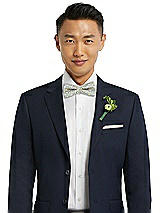 Front View Thumbnail - Platinum/marigold Floral Arnit Floral Jacquard Pre-Tied Bow-Tie