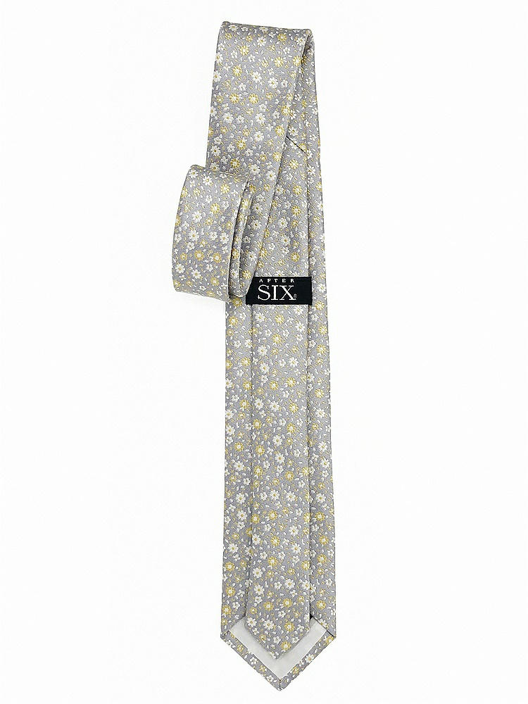 Back View - Platinum/marigold Floral Arnit Floral Jacquard Modern Necktie