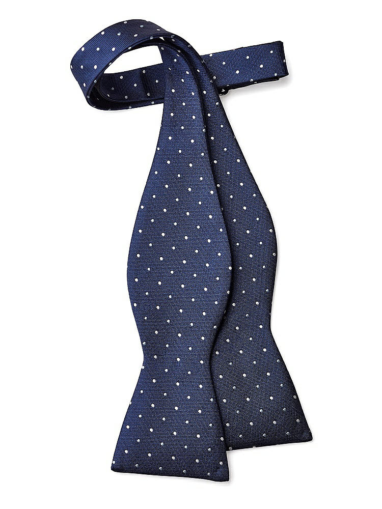 Back View - Sofia Blue/mist/ivory Modern Polka Dot Self-Tie Bow-Tie