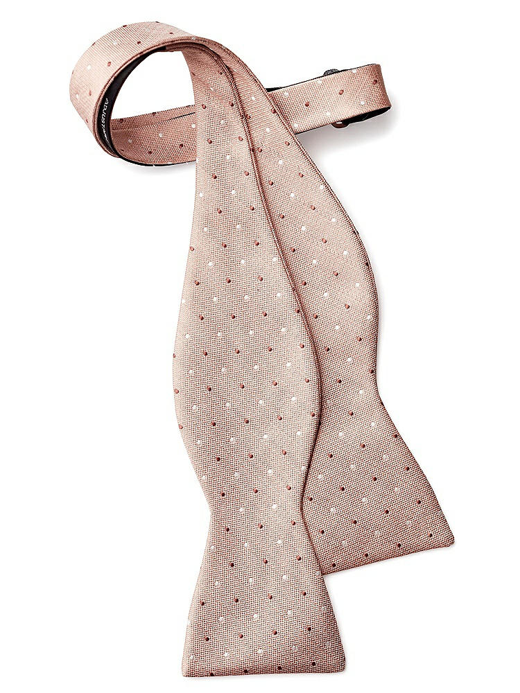 Back View - Toasted Sugar/sienna/ivory Modern Polka Dot Self-Tie Bow-Tie