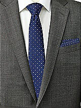 Rear View Thumbnail - Sofia Blue/mist/ivory Modern Polka Dot Pocket Square