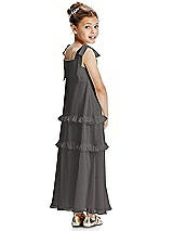 Rear View Thumbnail - Caviar Gray Flower Girl Dress FL4071