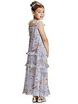 Rear View Thumbnail - Butterfly Botanica Silver Dove Flower Girl Dress FL4071