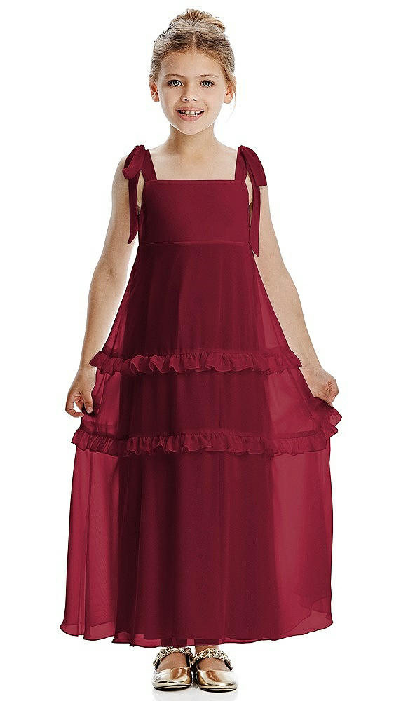 Front View - Burgundy Flower Girl Dress FL4071