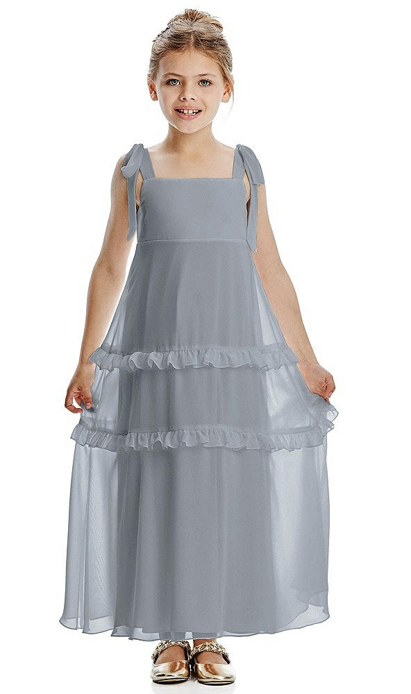 Front View - Platinum Flower Girl Dress FL4071