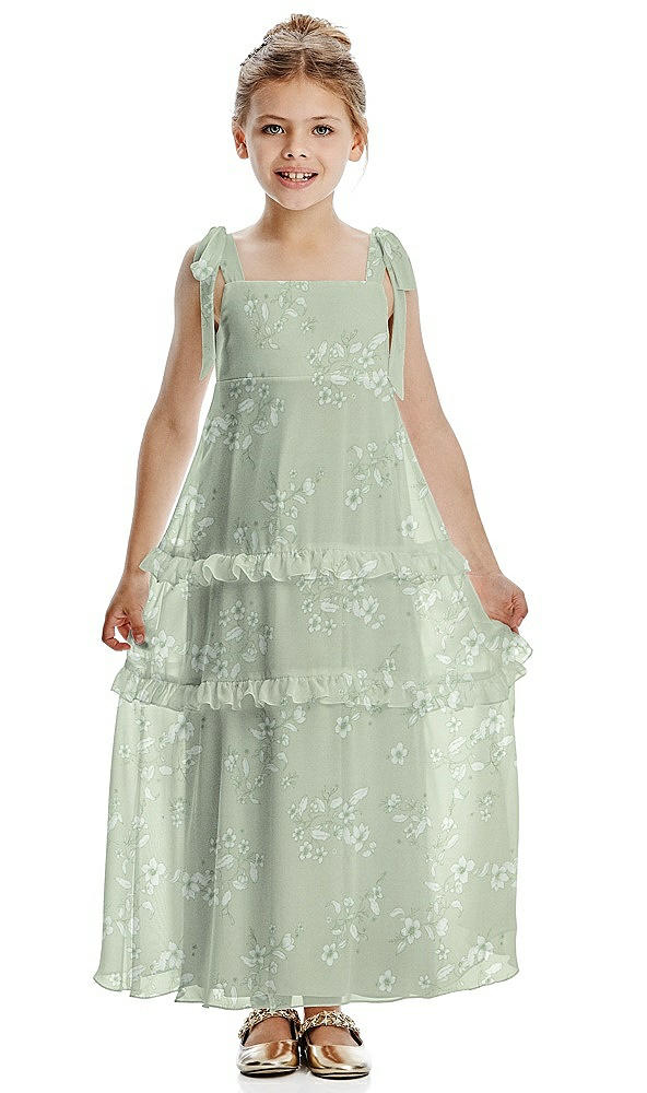 Front View - Vintage Primrose Sage Flower Girl Dress FL4071