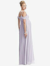 Rear View Thumbnail - Moondance Draped Cold-Shoulder Chiffon Maternity Dress