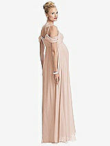 Rear View Thumbnail - Cameo Draped Cold-Shoulder Chiffon Maternity Dress