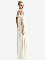 Rear View Thumbnail - Ivory Draped Cold-Shoulder Chiffon Maternity Dress