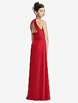 Front View Thumbnail - Parisian Red Shirred Jewel Neck Chiffon Juniors Dress