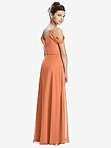 Rear View Thumbnail - Sweet Melon Draped Cold Shoulder Chiffon Juniors Dress