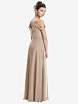 Rear View Thumbnail - Topaz Draped Cold Shoulder Chiffon Juniors Dress