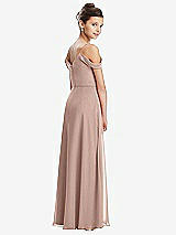 Rear View Thumbnail - Neu Nude Draped Cold Shoulder Chiffon Juniors Dress