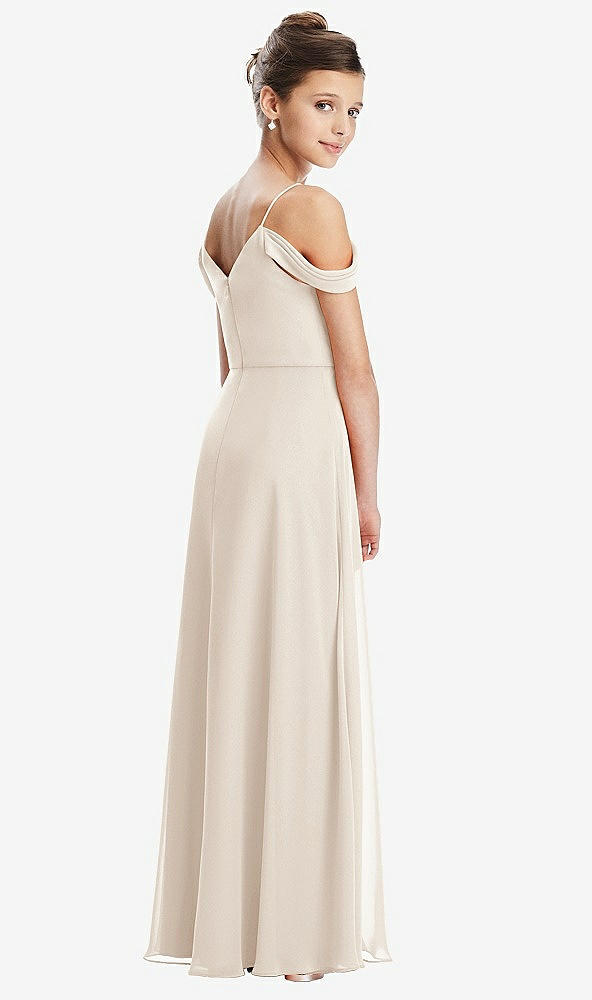 Back View - Oat Draped Cold Shoulder Chiffon Juniors Dress