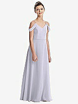 Front View Thumbnail - Silver Dove Draped Cold Shoulder Chiffon Juniors Dress